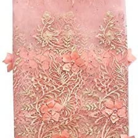 Pink Gold White Lace Lehenga Sari Bridal Ballgown - Picture 8 of 11